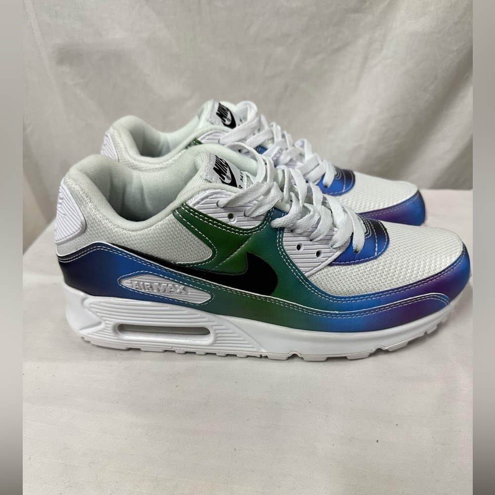 Nike Air Max 90 White with Green and Blue Accents